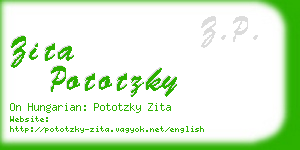 zita pototzky business card